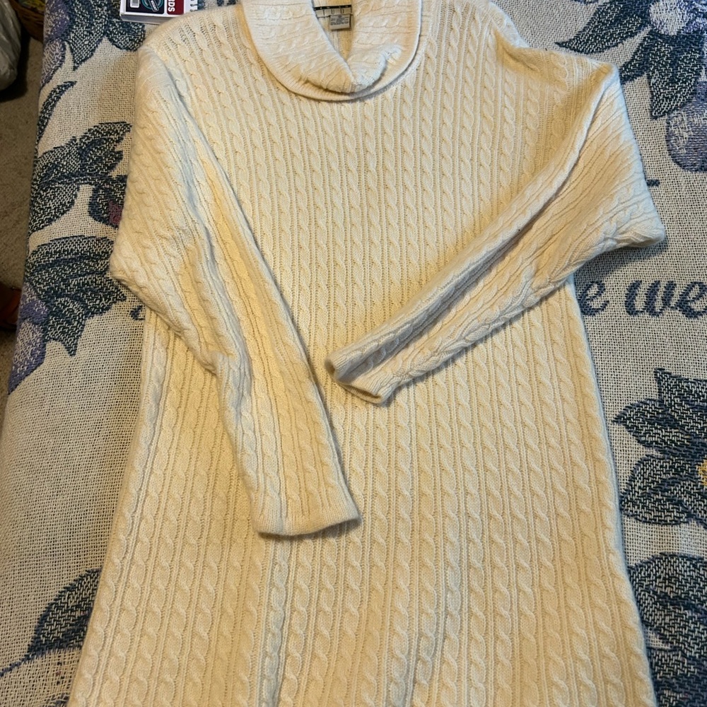 Elegant Cream Cowl Neck Sweater